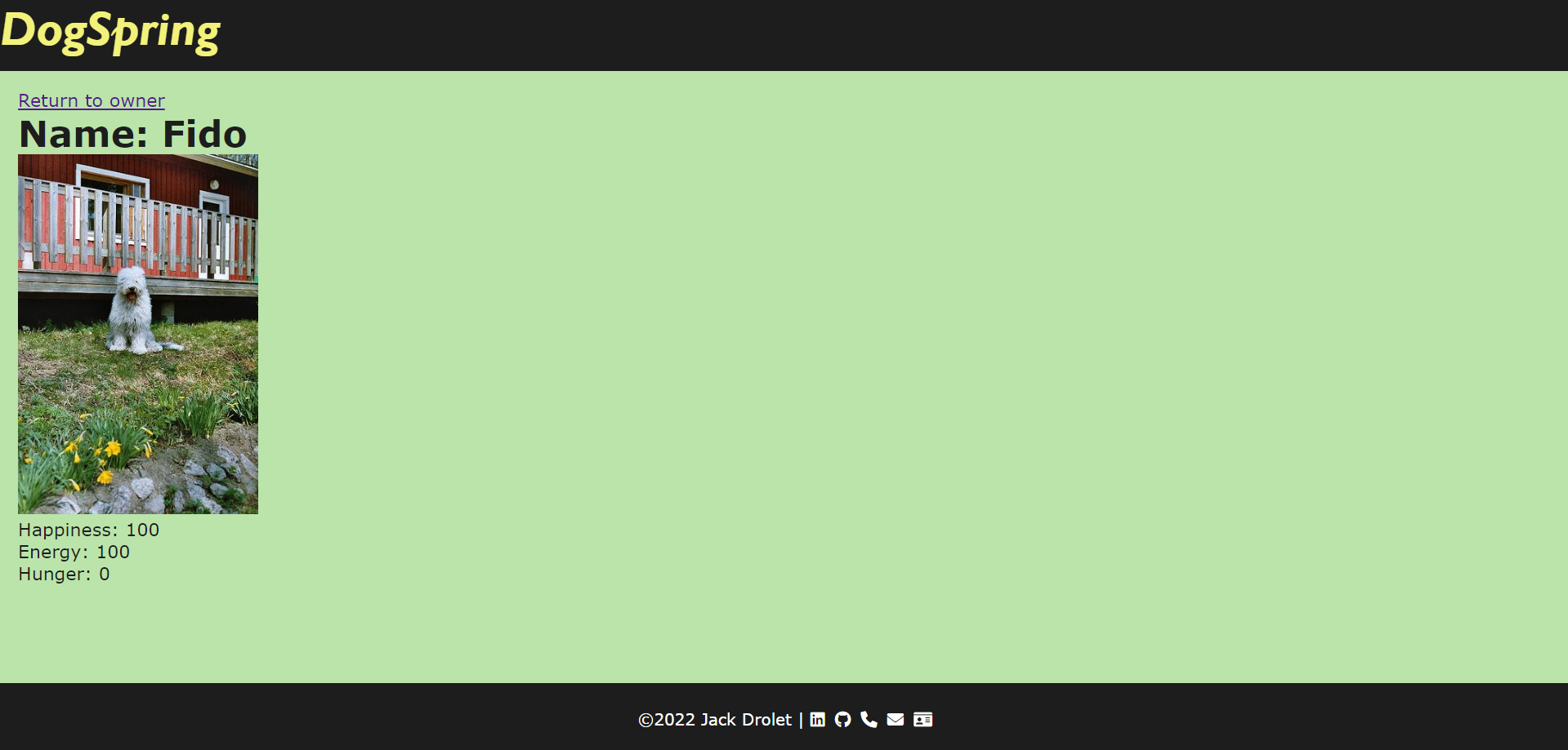 Image of the DogSpring dog screen